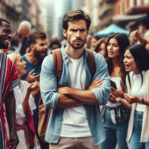 an angry Caucasian man